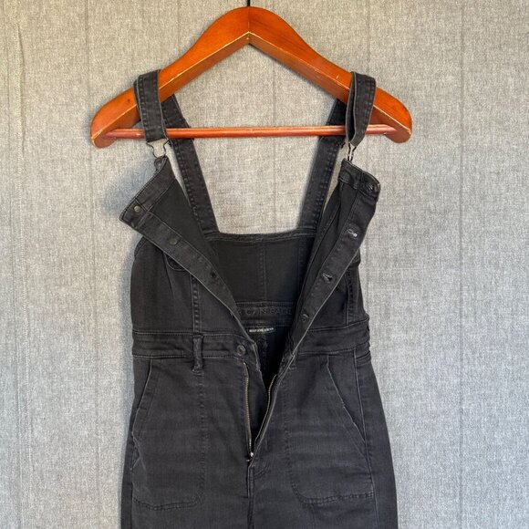 AE Ne(x)t Level Stretch Black Denim Flare Leg Overall Jeans Size 6 Long - Picture 8 of 17